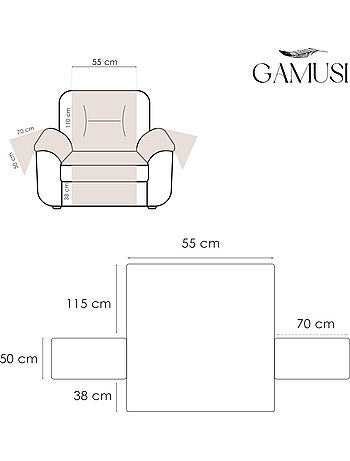 Capa de sofá de 1 lugar com elástico ajustável - Gamusi.