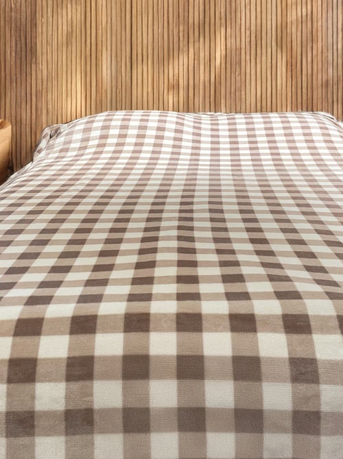 Capa de sofá e de cama de lã em xadrez - Kiabi