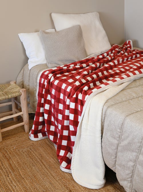 Capa de sofá e de cama de lã em xadrez - Kiabi Capa de sofá e de cama de lã em xadrez - Kiabi
