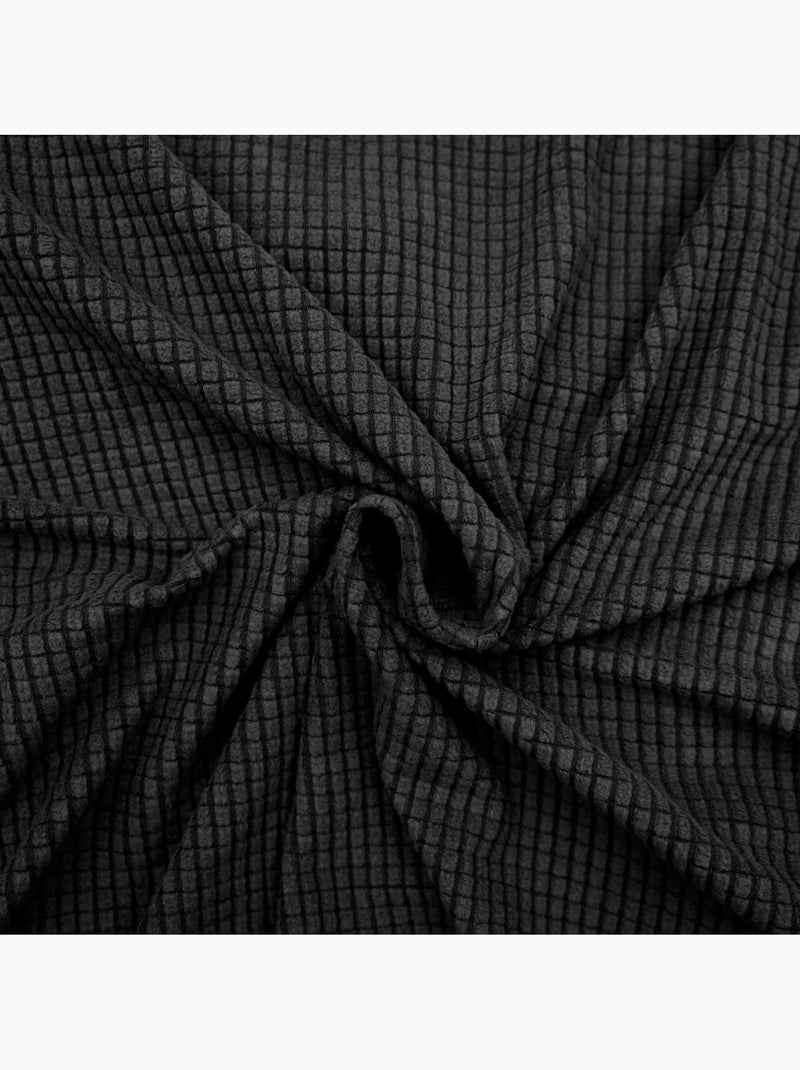 Capa de sofá elástica em relevo para sofá de 3 lugares Preto - Kiabi