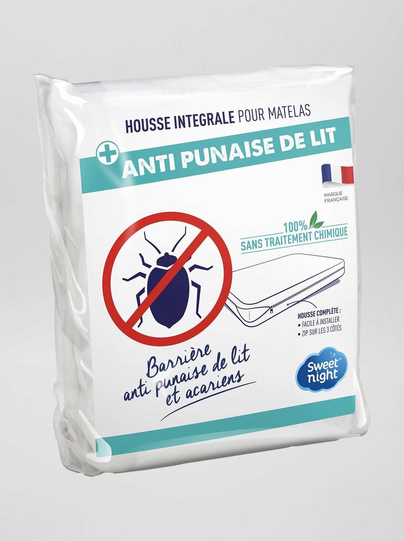 Capa para colchão anti percevejos de cama Branco - Kiabi