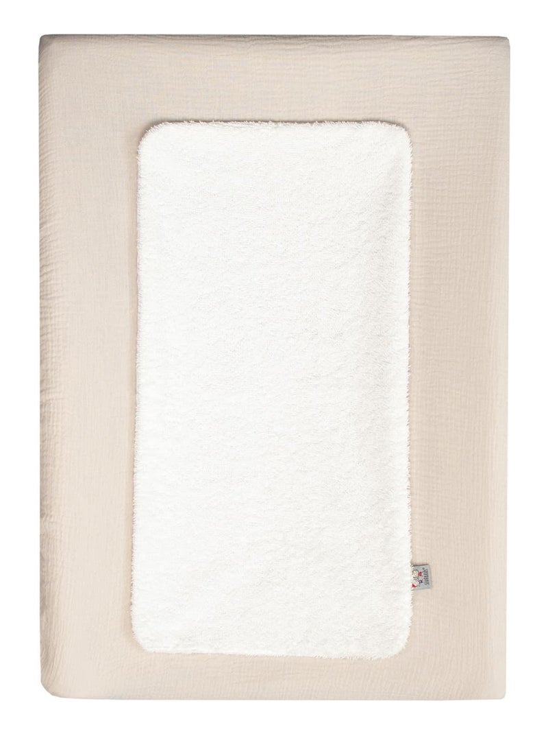 Capa para colchão de muda bebé + tapete em gaze de algodão | sevira kids Bege - Kiabi
