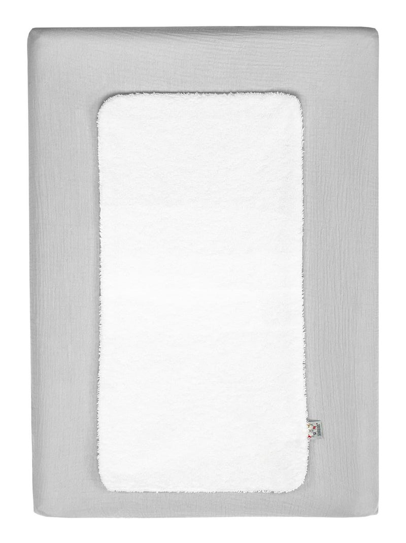 Capa para colchão de muda bebé + tapete em gaze de algodão | sevira kids Cinza - Kiabi