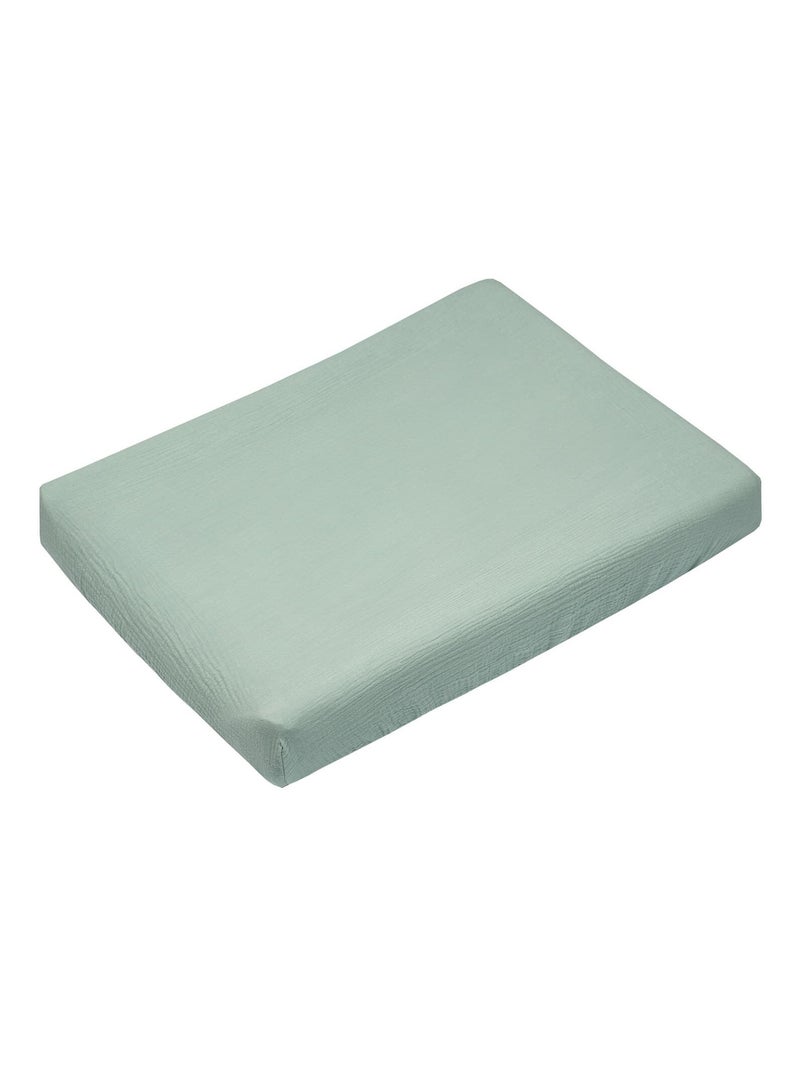 Capa para colchão de muda bebé + tapete em gaze de algodão | sevira kids Verde-água - Kiabi