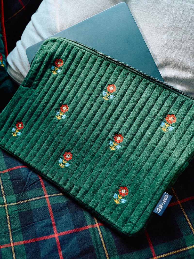 Capa para computador 'Kiabi x Painvin' em veludo de algodão Azul - Kiabi