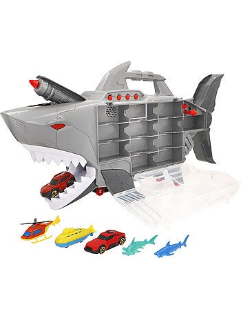 Car carrier case com rampa e lançador roboshark teamsterz