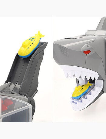Car carrier case com rampa e lançador roboshark teamsterz