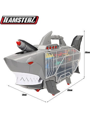 Car carrier case com rampa e lançador roboshark teamsterz