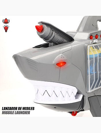 Car carrier case com rampa e lançador roboshark teamsterz