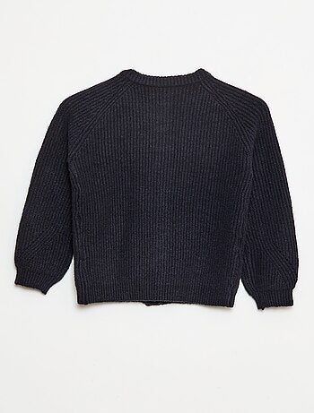 Cardigã de malha grossa com abertura magnética - coleção fácil de vestir