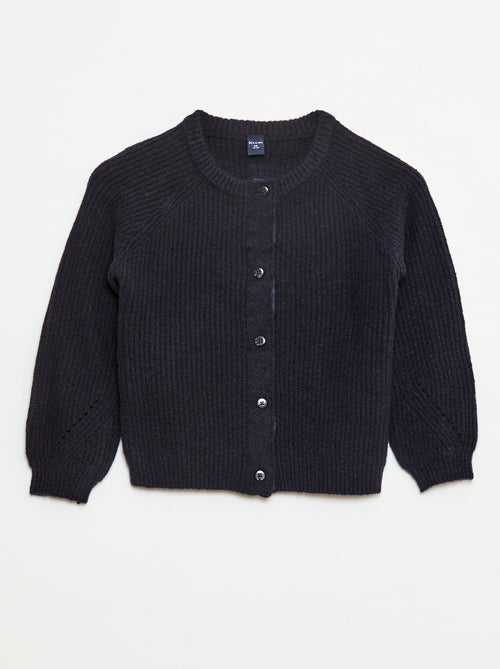 Cardigã de malha grossa com abertura magnética - coleção fácil de vestir - Kiabi