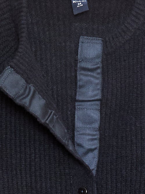 Cardigã de malha grossa com abertura magnética - coleção fácil de vestir - Kiabi