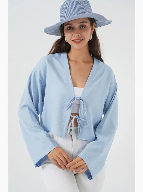 Cardigã kimono decote em v mistura viscose bdart - Kiabi Cardigã kimono decote em v mistura viscose bdart - Kiabi
