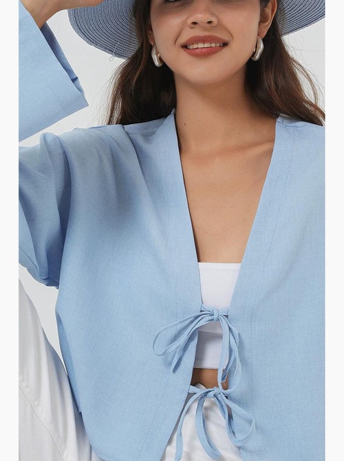 Cardigã kimono decote em v mistura viscose bdart - Kiabi Cardigã kimono decote em v mistura viscose bdart - Kiabi