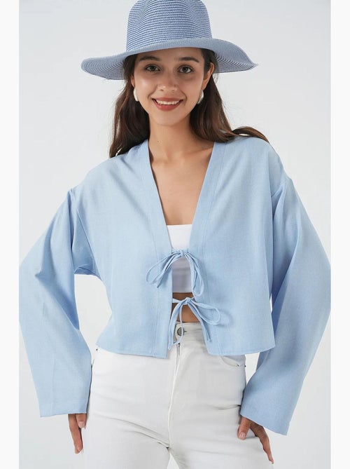 Cardigã kimono decote em v mistura viscose bdart - Kiabi Cardigã kimono decote em v mistura viscose bdart - Kiabi