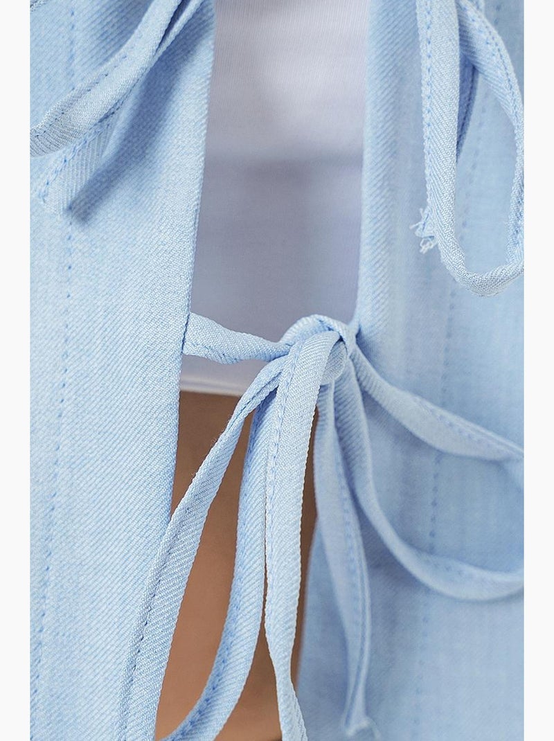 Cardigã kimono decote em v mistura viscose bdart Azul claro - Kiabi