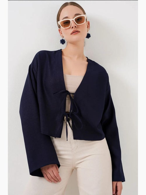 Cardigã kimono decote em v mistura viscose bdart - Kiabi Cardigã kimono decote em v mistura viscose bdart - Kiabi
