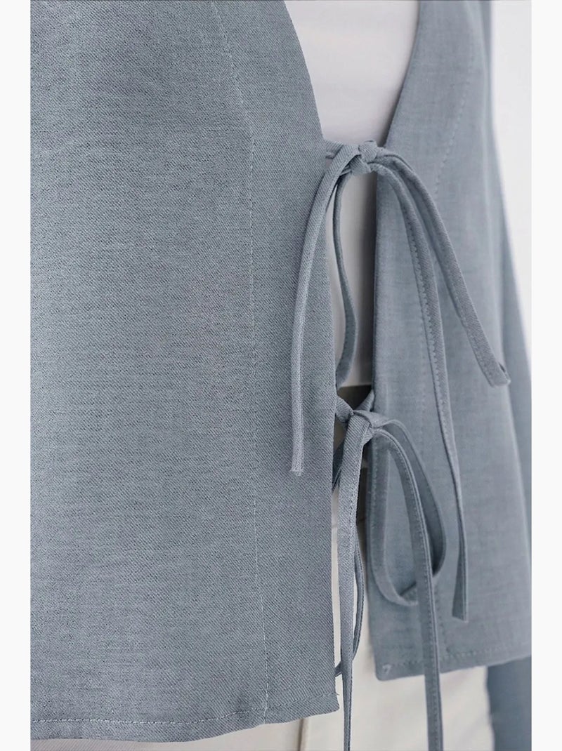 Cardigã kimono decote em v mistura viscose bdart Azul-pastel - Kiabi
