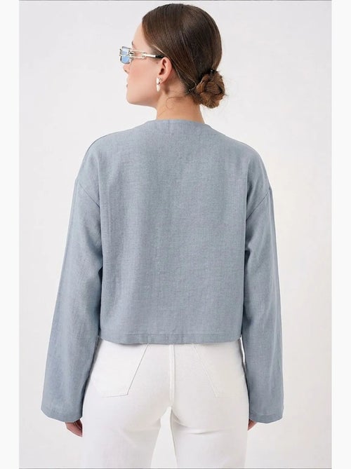 Cardigã kimono decote em v mistura viscose bdart - Kiabi