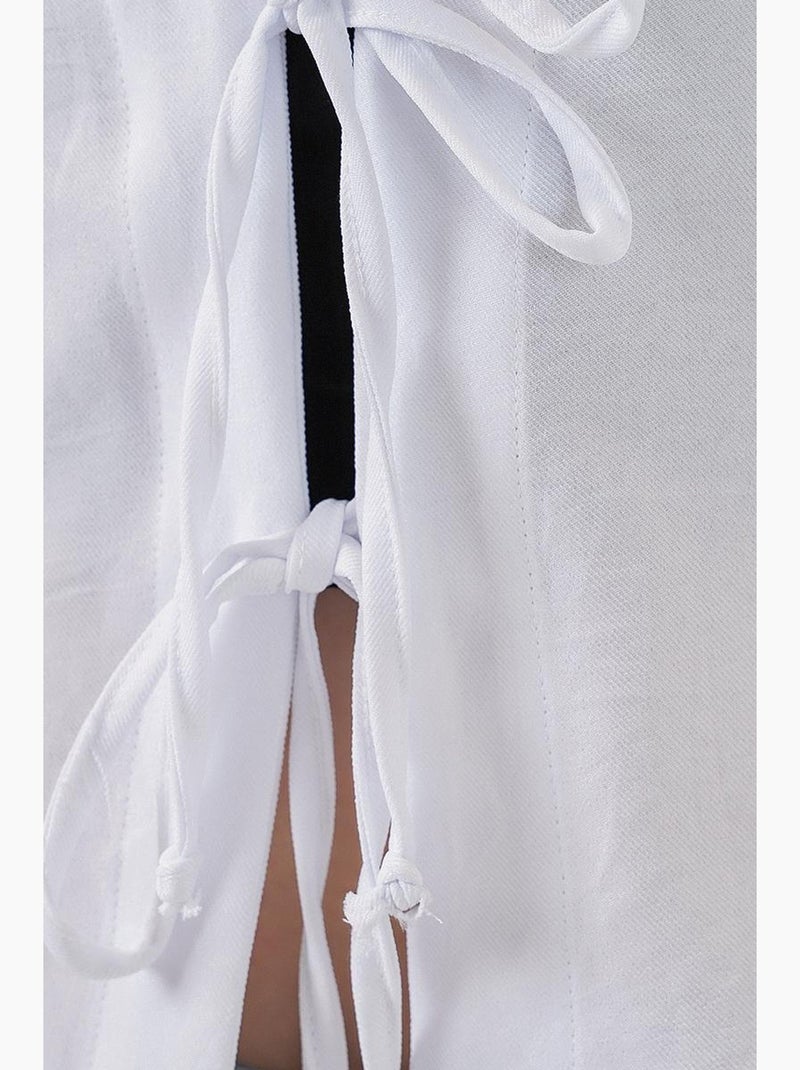 Cardigã kimono decote em v mistura viscose bdart Branco - Kiabi