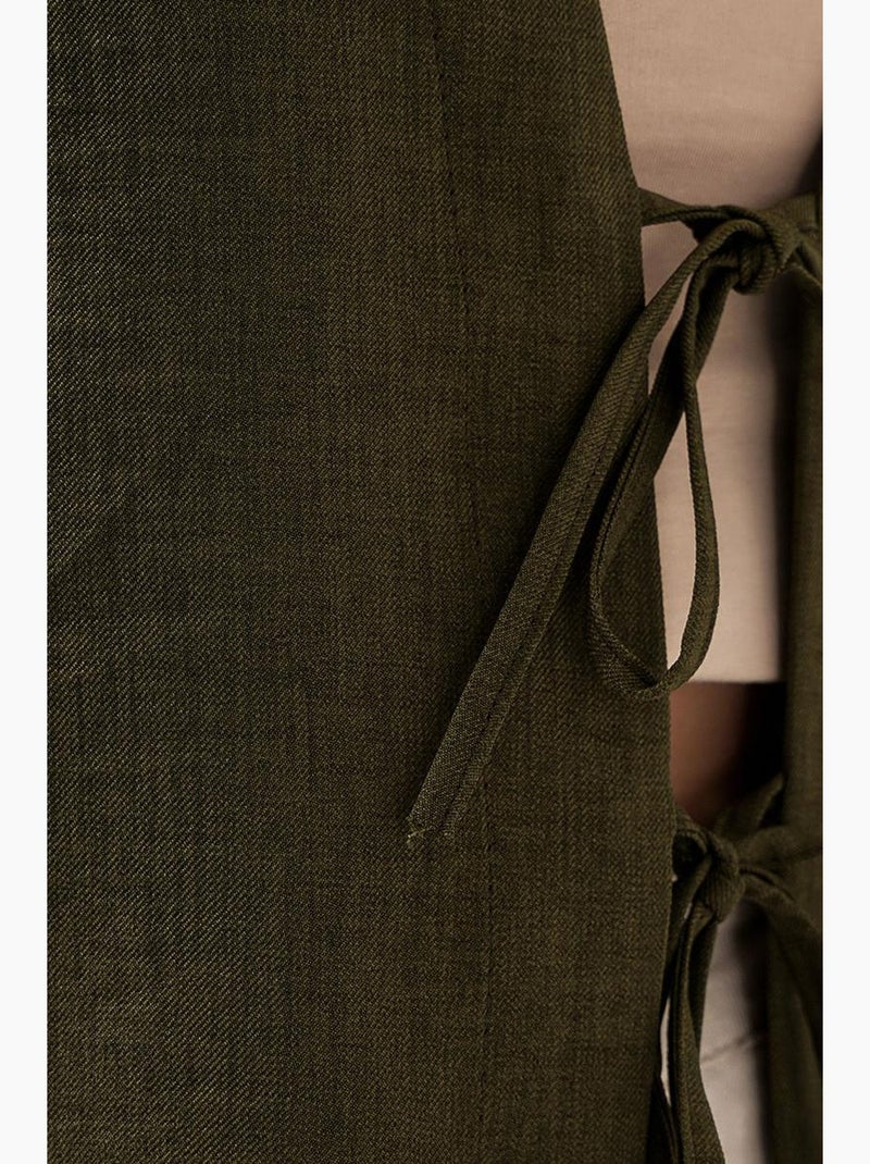 Cardigã kimono decote em v mistura viscose bdart Cáqui - Kiabi