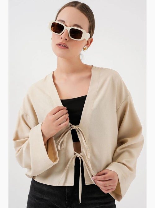 Cardigã kimono decote em v mistura viscose bdart - Kiabi