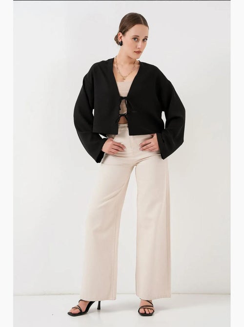 Cardigã kimono decote em v mistura viscose bdart - Kiabi