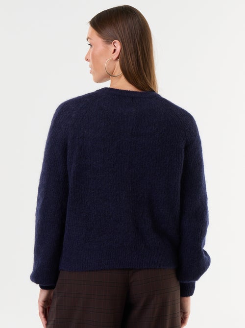 Cardigan abotoado em mistura de mohair e lã - Kiabi Cardigan abotoado em mistura de mohair e lã - Kiabi