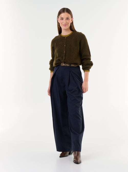 Cardigan abotoado em mistura de mohair e lã - Kiabi Cardigan abotoado em mistura de mohair e lã - Kiabi