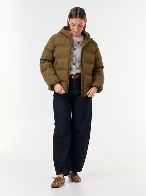 Cardigan abotoado em mistura de mohair e lã - Kiabi