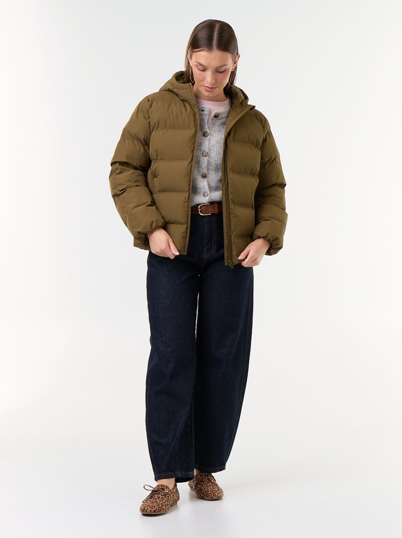 Cardigan abotoado em mistura de mohair e lã Cinza - Kiabi