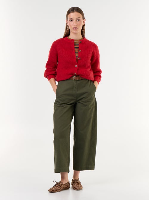 Cardigan abotoado em mistura de mohair e lã - Kiabi