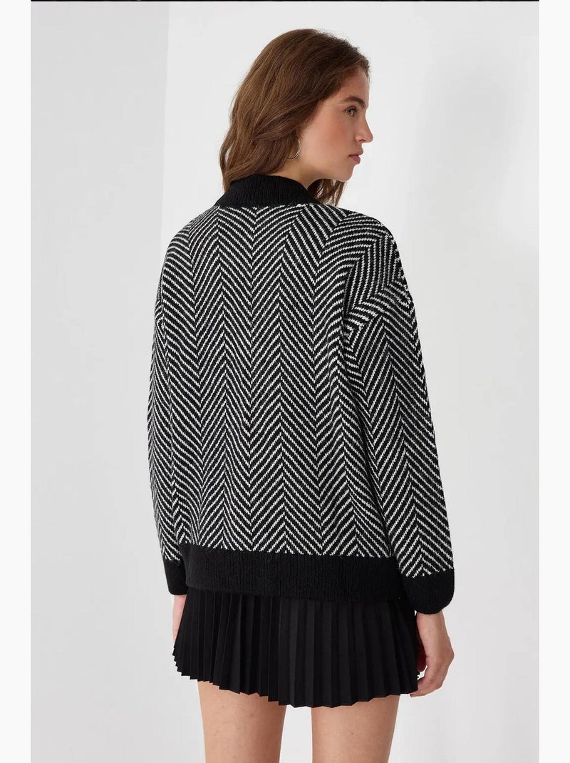 Cardigan às riscas oversized com decote em v hiccup Multicolorido - Kiabi