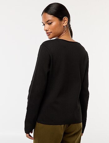 Cardigan canelado de mangas compridas