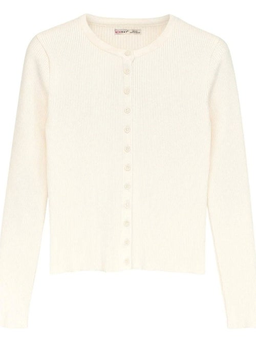 Cardigan canelado slim fit com botões mixray - Kiabi