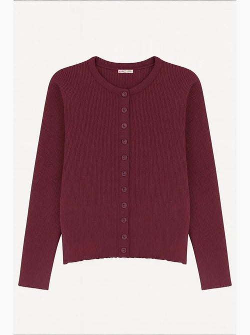 Cardigan canelado slim fit com botões mixray - Kiabi