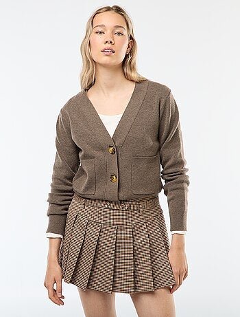 Cardigan colete em tricô otomano