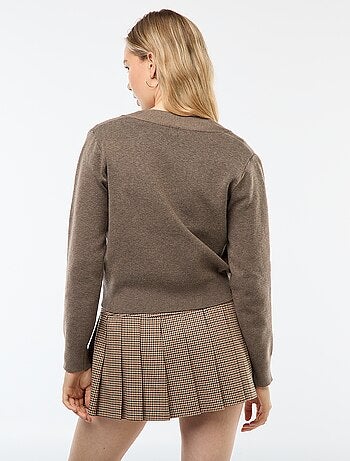 Cardigan colete em tricô otomano
