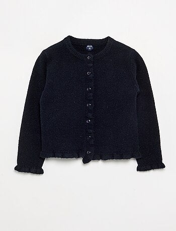Cardigan com acabamentos franzidos