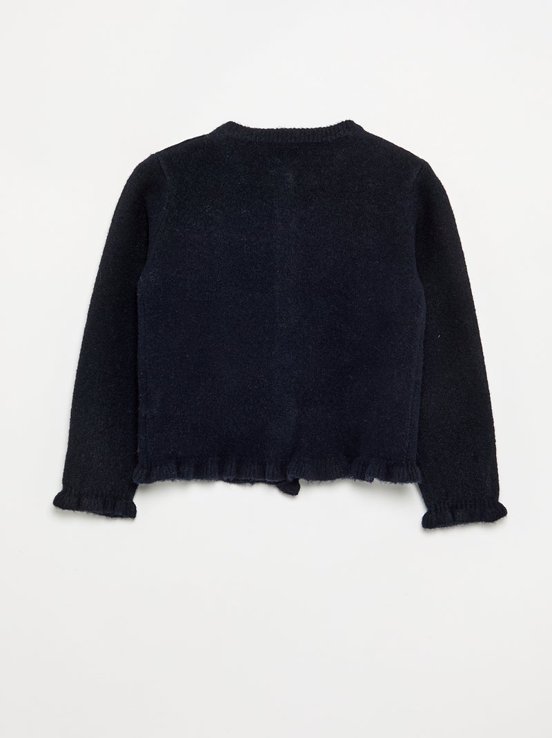 Cardigan com acabamentos franzidos Azul - Kiabi