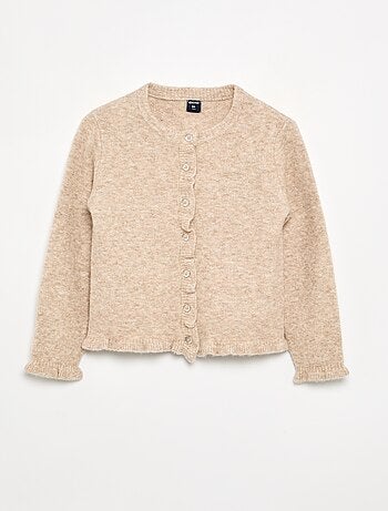 Cardigan com acabamentos franzidos