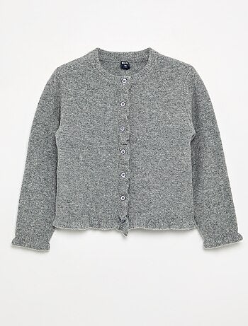 Cardigan com acabamentos franzidos
