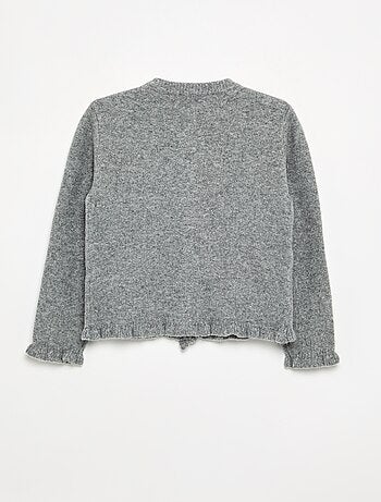 Cardigan com acabamentos franzidos