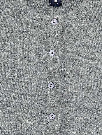 Cardigan com acabamentos franzidos