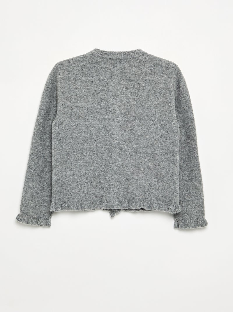 Cardigan com acabamentos franzidos Cinza - Kiabi