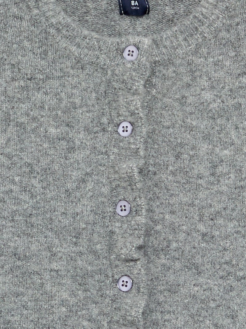 Cardigan com acabamentos franzidos Cinza - Kiabi