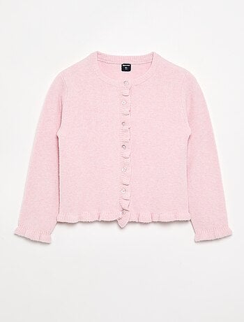 Cardigan com acabamentos franzidos