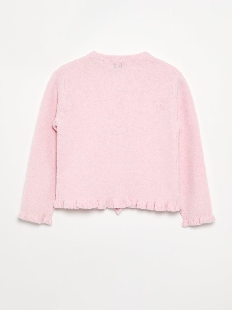 Cardigan com acabamentos franzidos Rosa - Kiabi