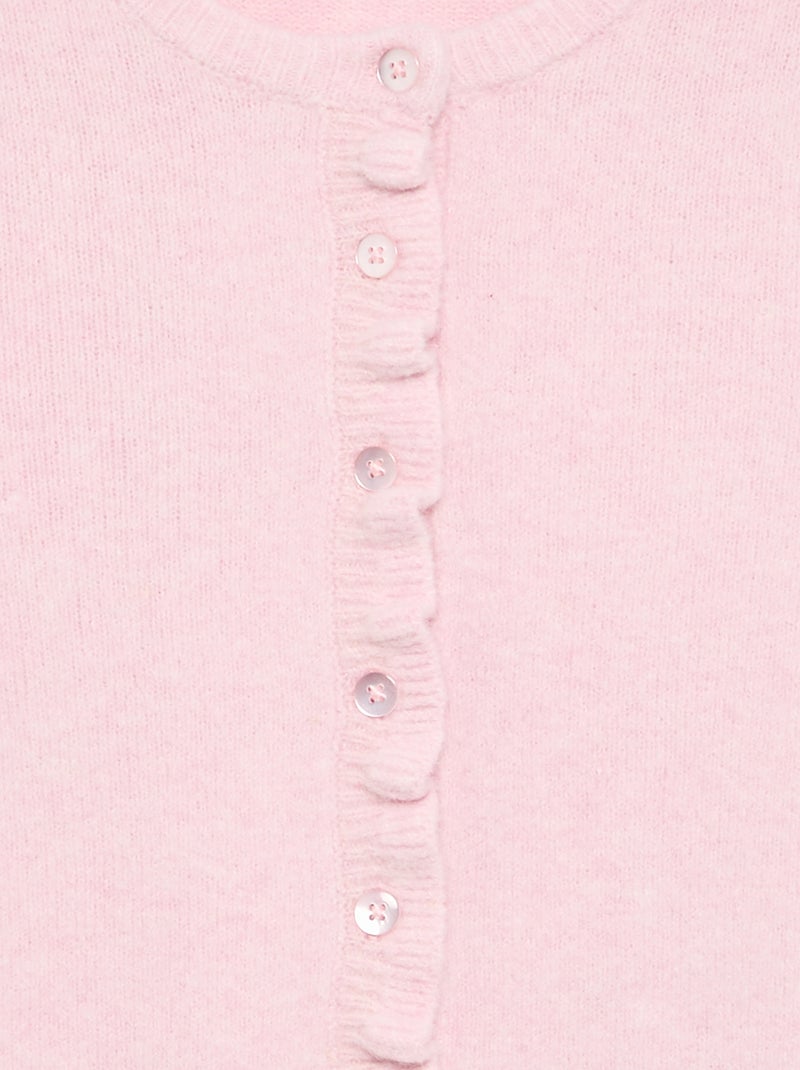 Cardigan com acabamentos franzidos Rosa - Kiabi