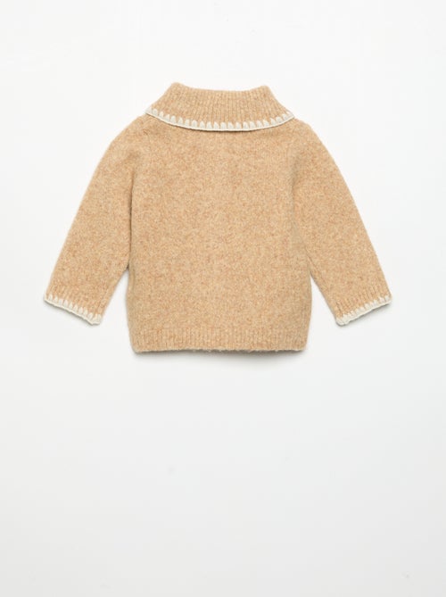 Cardigan com bordos fantasia contrastantes - Kiabi